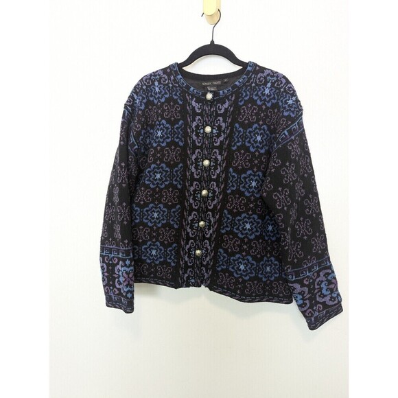 Nomadic Trading Cardigan Womens Purple Lambswool Size M - Picture 2 of 10